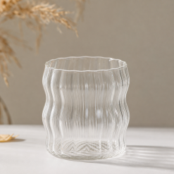 Elegant Ripple Glass Cup